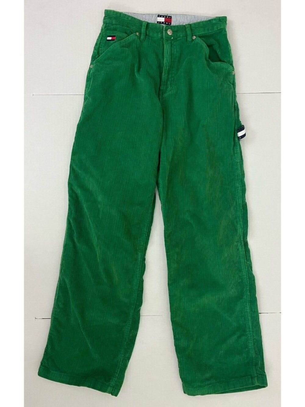 Vintage Tommy Hilfiger Green Corduroy Pants Cargo High Rise Women's 4 FLAW